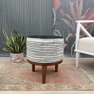 Footstool Bench, Ottoman Chair, Piano Bench, Minimalist Chair, Funky Chair, Round Pouf, Sitting Pouf, Coffee Stool, Upholstered Stool FS 886