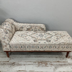 Storage chaise, Lounging chair, Sofa bench, Meditation sofa, Living room sofa, Bench with arm, Dressing chair, Handmade furniture,  SOFA 64