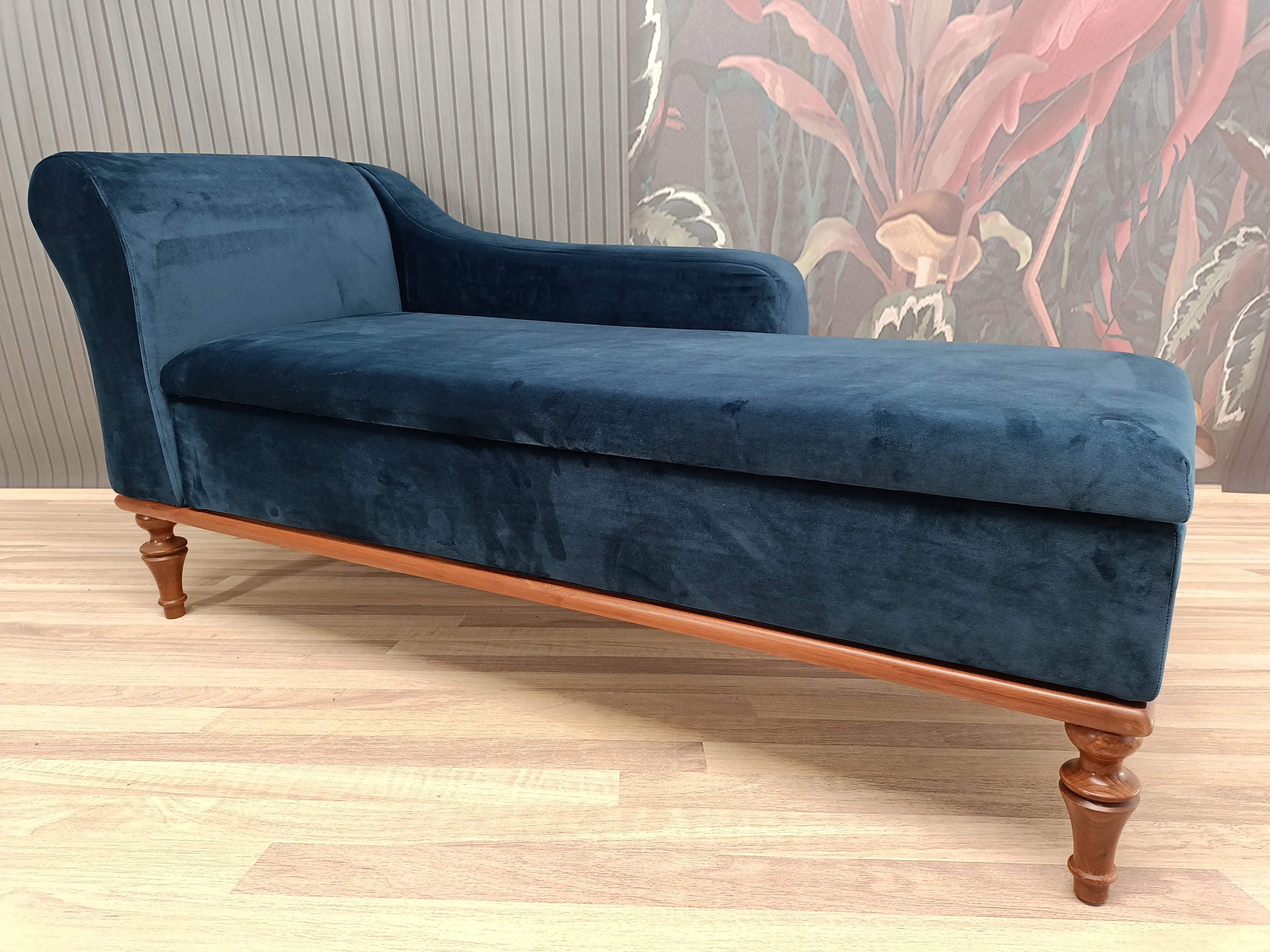 Chaise Lounge Sofa Blue Sofa Couch Living Room Sofa Hidden Storage Lounging Sofa Primitive Furniture Loveseat Sofa Comfort Sofa Etsy