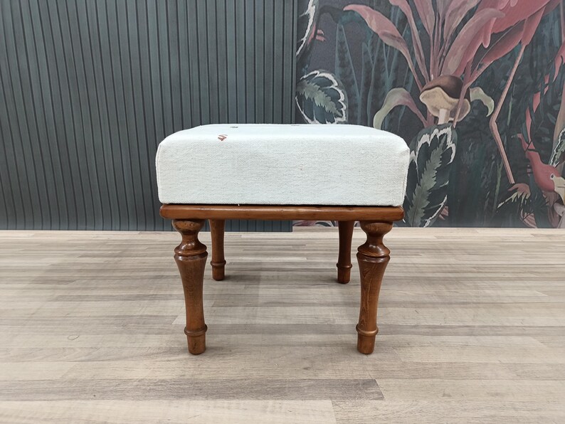 Handmade Furniture, Dressing Table Bench, Footstool Bench, Coffee Stool, Porch Chair, Kilim Rug Bench, Floor Chair, Boho Bench, VT 994 18x18