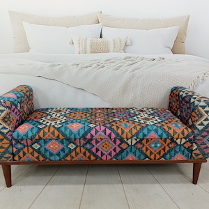 Dressing Room Bench, Armed Storage Bench, Ottoman Bench, Storage Couch, Living Room Bench, Upholstered Bench, Entry Chair, ST 18x51 37