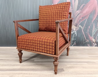 Houndstooth chair, Handmade armchair,  Wrapped chair, Bohemian chair, Office chair, Accent chair, Hotel chair,  Chair with arms, SOFA KM-17