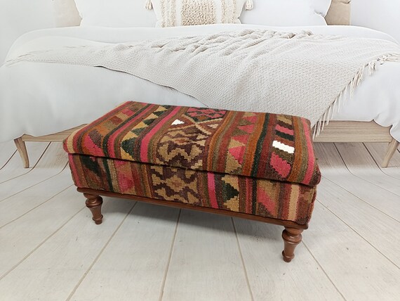 Vintage on sale rug bench