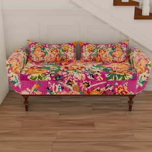 Pink ottoman bench, Storage seat bench, Resting bench, Functional bench, Upholstered bench, Armed bench, End of bed bench, ST 1019-2