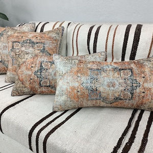 Kilim cushion cover, Handmade pillow, Turkish rug pillow, Decorative pillow, Sofa pillow, Couch pillow, 12x24 Pillow, PT 794