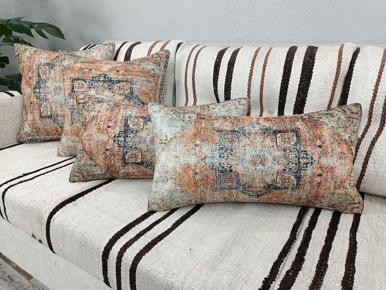 Kilim cushion cover, Handmade pillow, Turkish rug pillow, Decorative pillow, Sofa pillow, Couch pillow, 12x24 Pillow, PT 794 12x36 inches