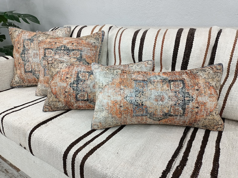 Kilim cushion cover, Handmade pillow, Turkish rug pillow, Decorative pillow, Sofa pillow, Couch pillow, 12x24 Pillow, PT 794