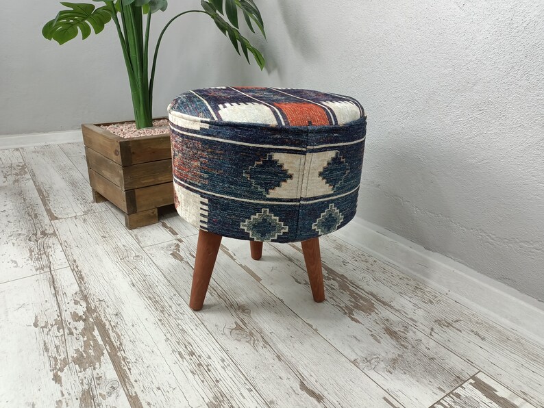 Pouf Chair Accent Chair Entry Chair Upholstered Footstool Etsy