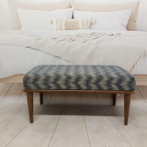 Entryway bench, Footstool bench, Lounge bench, Bed end bench, Dining bench, Bohemian bench, Frontdoor bench, Covered bench, BENCH KM-5 Modern Wood Leg