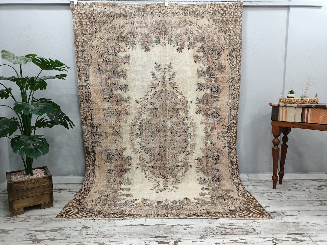 Floral Turkish Rug, Large Size Rug, Hand Knotted Rug, Bohemian Rug ...