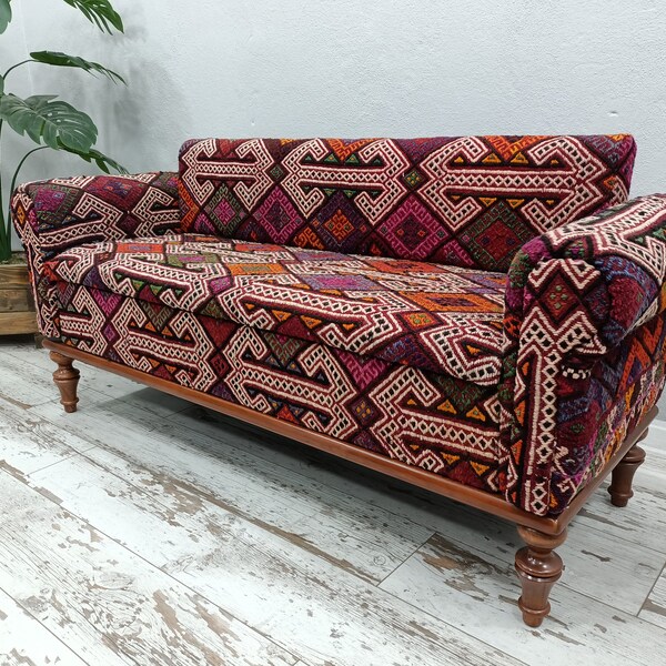 Upholstered Sofa couch, Bohemian Loveseat, Meditation Seat, Reading Chair, Sofa Bed, Multifunctional Bed, Traditional Lounge Chair, SOFA- 01