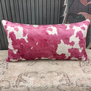 Almohada de piel de vaca rosa, funda de almohada peluda, almohada decorativa, funda de almohada decorativa, almohada preppy, funda de almohada europea, almohada lavable, PTCow-Pink