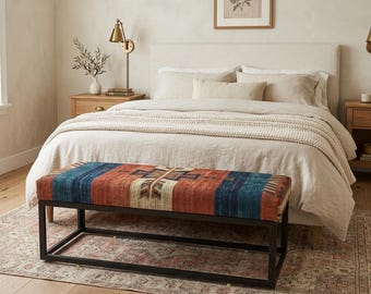 Footstool bench, Versatile furniture, Hallway bench, Ottoman bench, Bench with cushion, Boho bench, Dining table bench, Entry bench, MTL 58
