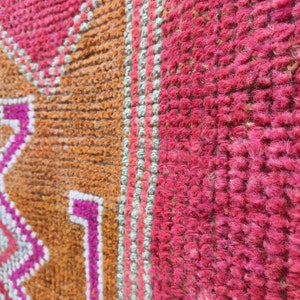 pink oushak rug, rug with fringes, pastel decor rug, eco friendly rug, soft pile rug, turkish vintage rug, soft runner, 3 x 11.5 ft, VT 4597 image 9