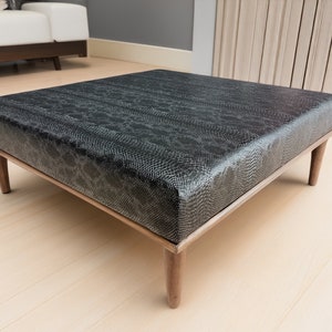 Leather coffee table, Cockatail table, Center table, Ottoman table, Retro tea table, Nesting table, Accent table, Short table, 36x36 KM-23