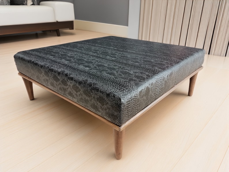 Leather coffee table, Cockatail table, Center table, Ottoman table, Retro tea table, Nesting table, Accent table, Short table, 36x36 KM-23