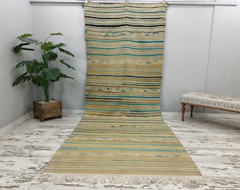 Mehrfarbiger Teppich, Kelim Teppich, Kelim Teppich, Kelimteppich, Kelimteppich, Wollteppich, Kelimteppich, Kelimteppich, Wollteppich, Vintageteppich, Hochzeitsteppich, 12x30cm, VT 5465