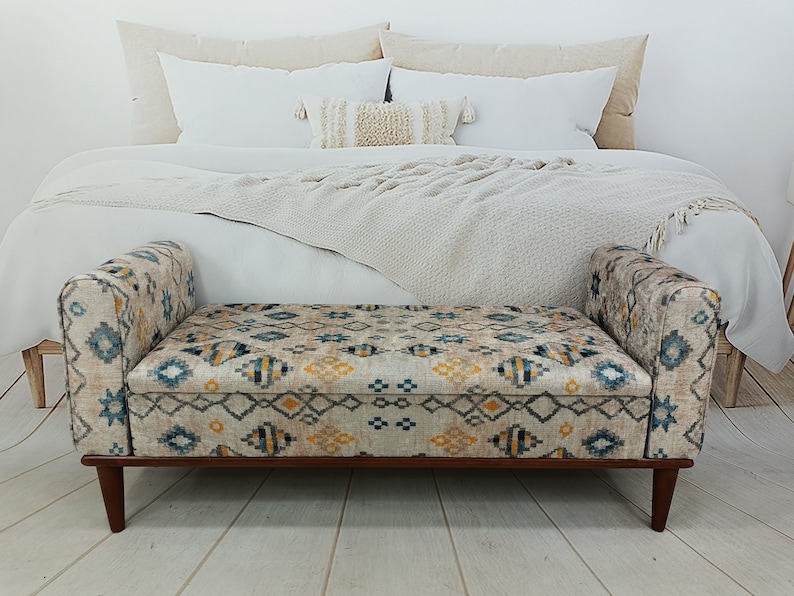 Armed Ottoman Bench Dressing Table Bench Retro Sofa Couch Etsy
