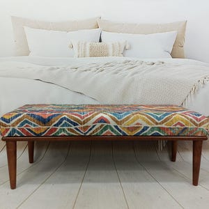 Upholstered Ottoman, Wooden Coffee Table, Modern Dining Bench, Footstool Bench, Bench With Cushion, Corner Bench, Boho Table
