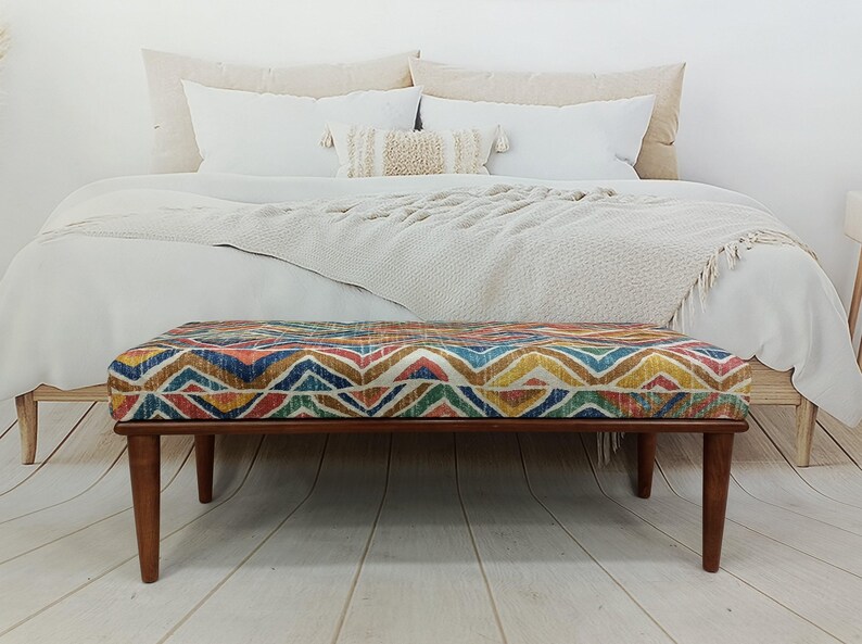 Upholstered Ottoman, Wooden Coffee Table, Modern Dining Bench, Footstool Bench, Bench With Cushion, Corner Bench, Boho Table