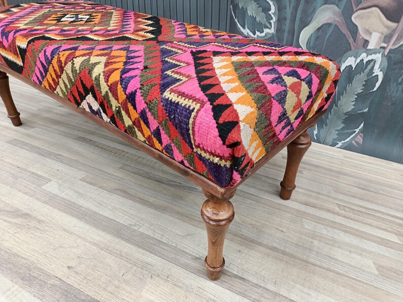 Handmade Furniture, Upholstered Bench, Wooden Chair, Coffee Table, Farmhouse Stool, Outdoor Seat, Vintage Sofa Table, 18x18x48'' BENCH 203