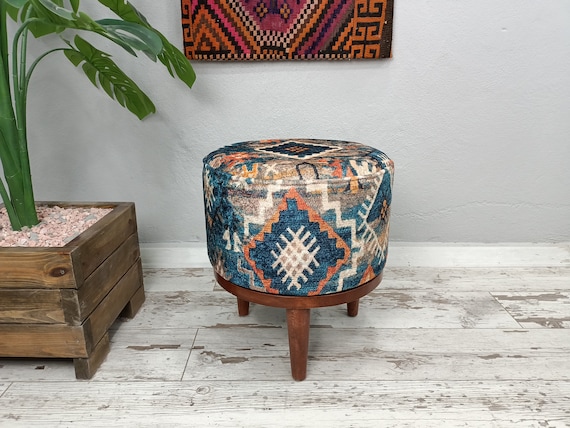 Footstool Pouf Bedroom Bench Bean Bag Ottoman Round Stool