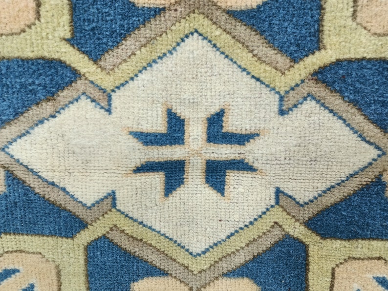 navy blue rug, oriental rug, vintage oushak rug, handknotted rug, turkish area rug, saloon rug, farmhouse rug, wool rug, 5.1x7.7 ft VT 4072 image 5