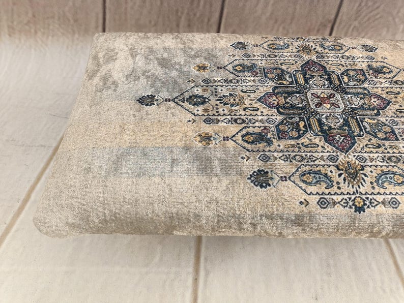 Sgabello da letto, Sgabello a sella, Poggiapiedi, Pouf per sedie a dondolo, Mobili artigianali, Sgabello basso, Portaoggetti per divano, Sgabello boho, Pouf, 41 immagine 12