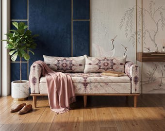 Mandala Pattern Storage Loveseat | Boho Living Room Sofa Furniture, ST 18x60 153