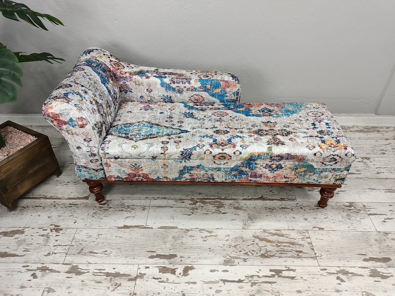 Wohnzimmer Chaise, Boho Sofa, Einzelsofa, Chaise Lounge Sofa, Retro Sofa Couch, Handgefertigte Möbel, Aufbewahrungsmöbel, SOFA 70 Bild 8