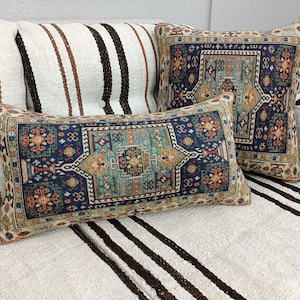 boho pillow, bench cushion, mini pillow cover, rug cushion, throw pillow, euro sham, lumbar pillow, 12x24 pillow, couch pillow, PT 160 16x24 inches