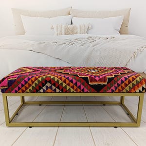 Handmade Furniture, Upholstered Bench, Wooden Chair, Coffee Table, Farmhouse Stool, Outdoor Seat, Vintage Sofa Table, 18x18x48'' BENCH 203