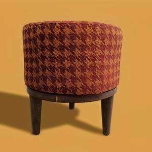 Silla con estampado de pata de gallo, silla para tocador, puf, silla de suelo, silla tipo puf, taburete para debajo del escritorio, taburete de bar, regalos de inauguración de casa, FS KM-17