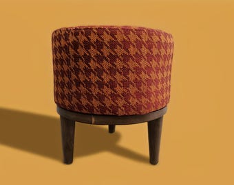 Silla con estampado de pata de gallo, silla para tocador, puf, silla de suelo, silla tipo puf, taburete para debajo del escritorio, taburete de bar, regalos de inauguración de casa, FS KM-17