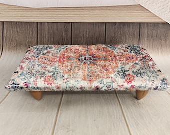 handgefertigter Hocker, Duschhocker, Boho Hocker, Bank mit Kissen, Kaminhocker, Ottomane für Stühle, Akzentbank, Fußbank, 872