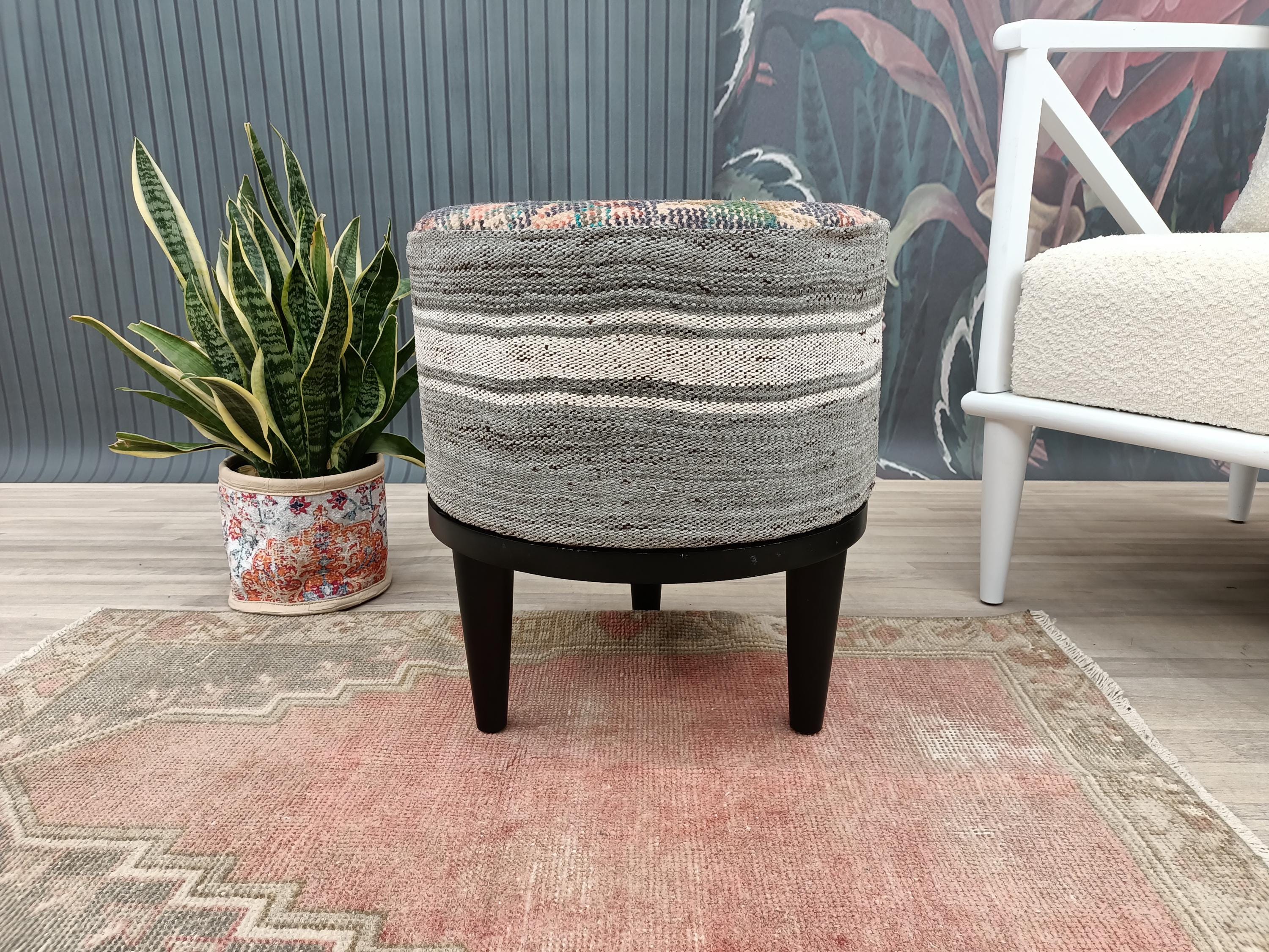 Vanity Table Stool, Hipster Stool, Pouf Stool, Bohemian Stool, Kilim ...