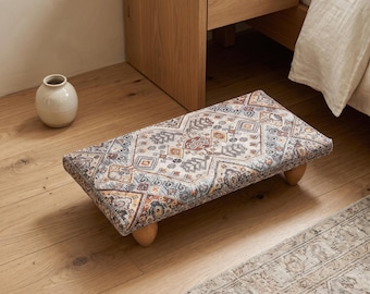 Pouf poggiapiedi, Gradino imbottito per letto, Sgabello multiuso, Sgabello da scrivania, Panca poggiapiedi, Panca ottoman, Sgabello basso, Tavolino da divano, Vassoio boho, 61