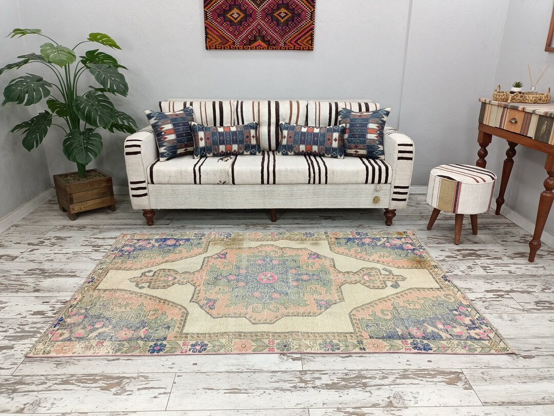 Antique Rug, Pink Rug, Hall Area Rug, Farmhouse Rug, Decorative Rug ...