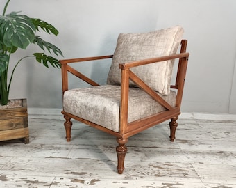 cocktail chair, armchair with cushion, reading chair, bohemian chair, saloon couch, handmade furniture, lounge chair, retro chair, SOFA 1026