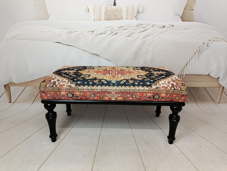 Farmhouse bench, Vanity chair, Dressing bench, Upholstered bench, Bedroom bench, Dining bench, Ottoman bench, Side table, BENCH 1028 image 14