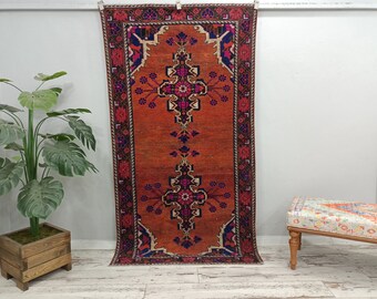 Vintage türkischer Teppich, Oushak Teppich, antiker Teppich, Ethno-Teppich, Wohnzimmerteppich, Teppich, Boho Teppich, Stammesteppich, 10x20cm, VT-1134