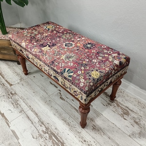 Bohemian bench, Ottoman bench, Footstool bench, Bedroom bench, Piano bench, Vanity bench, Lounging bench, Upholstered bench, BENCH 1018