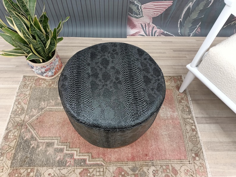 Leather stool, Ottoman for chair, Small stool, Durable furniture, Dressing table stool, Lobby stool, Shower stool, Foot rest stool, FS KM-23