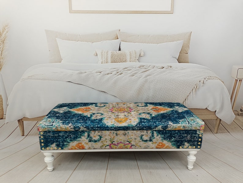 Ottoman Bench, Storage Bench, Bedroom Bench, Storage Side Table, Altar Table, Handmade Furniture, Boho Stool, Piano Bench, ST- 164