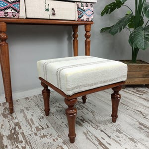 ottoman bench, kilim stool, entry console, piano bench, upholstered bench, vintage low chair, garden chair, footstool, accent table, VT 978