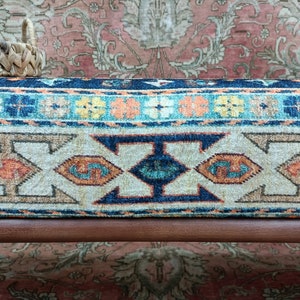 bedroom ottoman bench, wood bench, boho chair, dining table bench, ottoman bench seat, turkish rug bench, long ottoman bench, BENCH 160 image 5