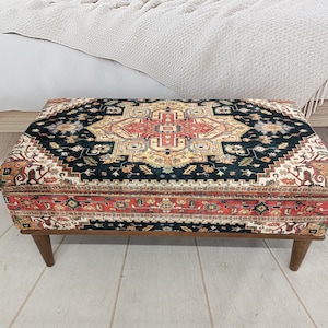 Handmade furniture, Hidden storage, Ottoman bench, Bohemian bench, Footstool bench, Mudroom organizer, Sitting bench, Piano bench, ST 1028