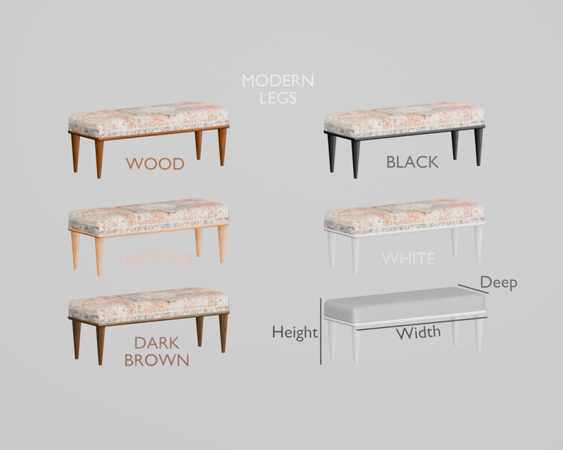 Upholstered Bedroom Bench, Turkish Rug Ottoman, Wooden Coffee Table, Kitchen Furnitures, Window Bench Seat, Padded Pouffe Ottoman, BENCH 794