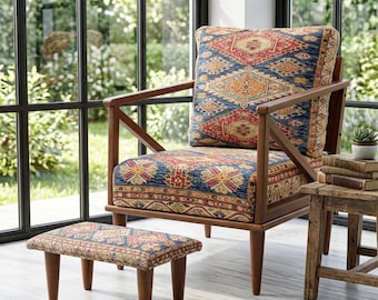 Akzent Stuhl, Bergere Stuhl, Boho Stuhl, Polstersessel, Sofa Beistellstuhl, Kaminstuhl, Lehnstuhl, Esszimmerstuhl, SOFA 63