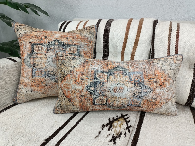 Kilim cushion cover, Handmade pillow, Turkish rug pillow, Decorative pillow, Sofa pillow, Couch pillow, 12x24 Pillow, PT 794